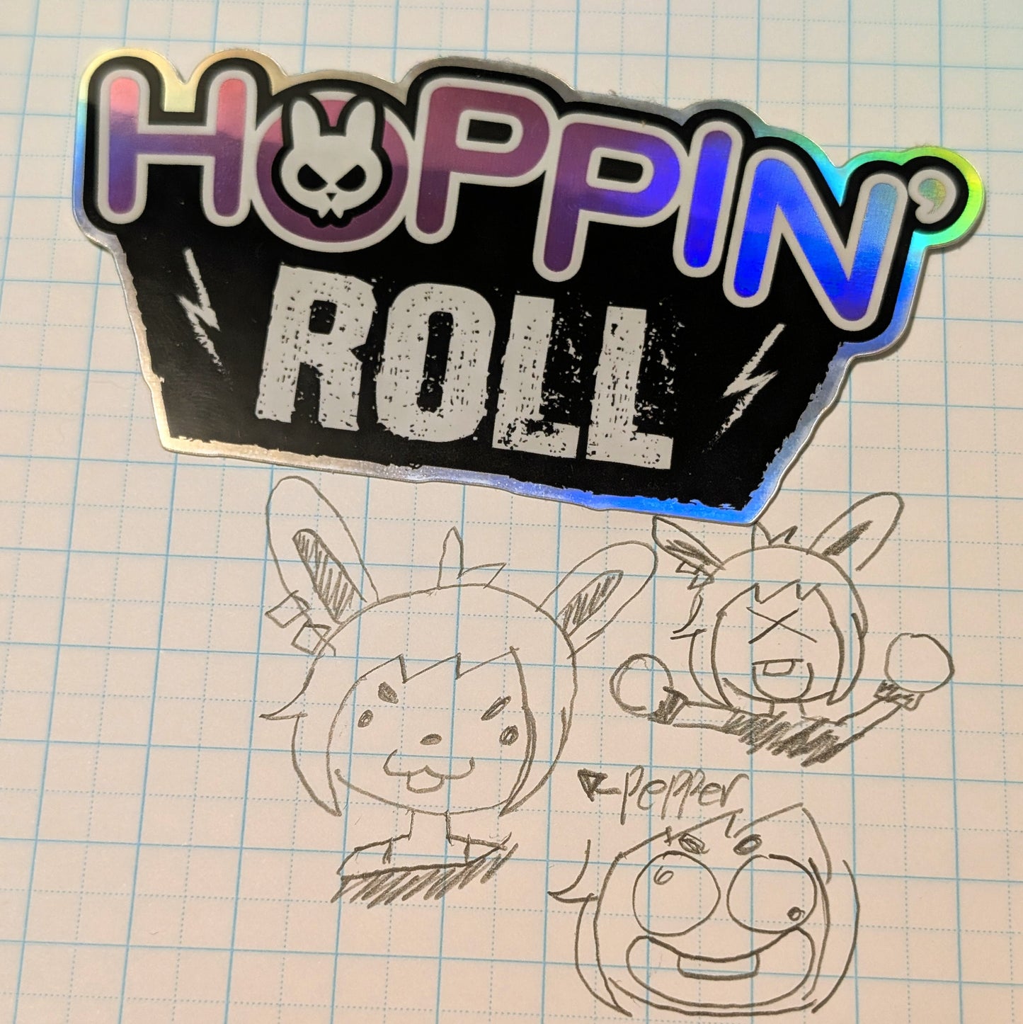Hoppin' Roll Logo (Holographic Sticker)