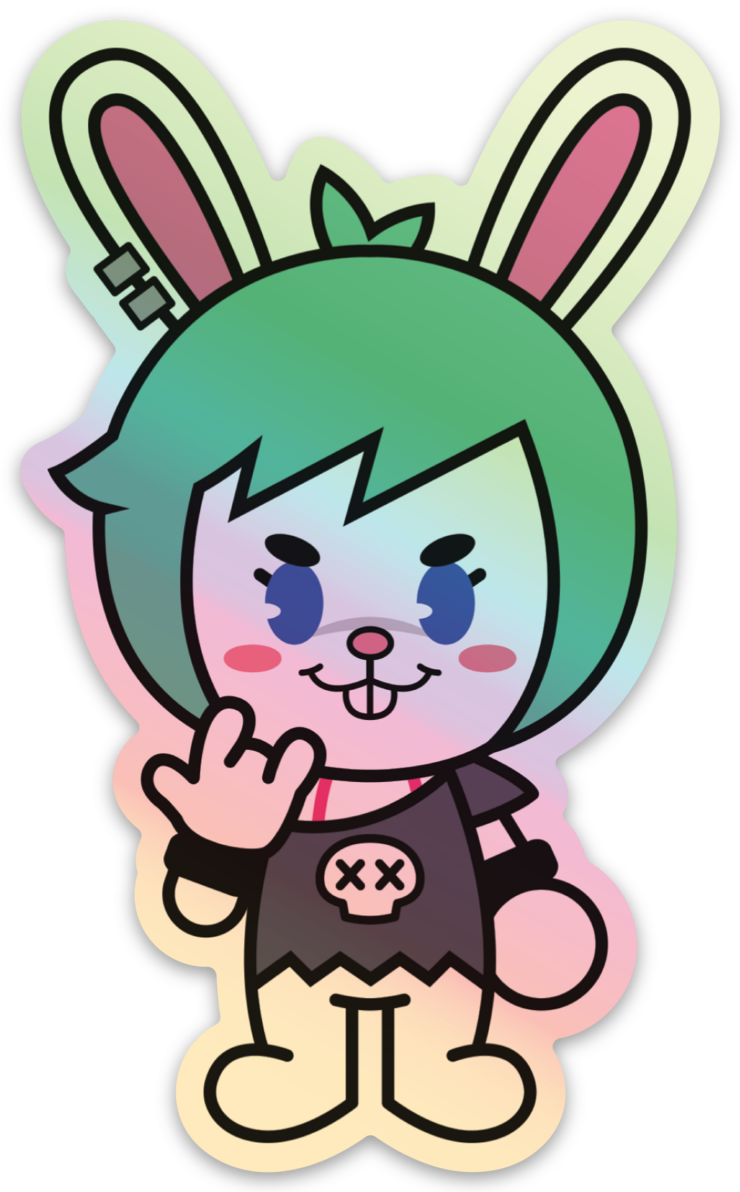 Pepper the Rockin' Rabbit (Holographic Sticker)