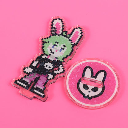 Pepper the Rockin' Rabbit Pixel Acrylic Standee