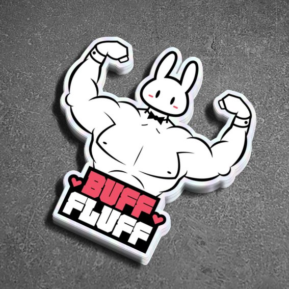 Buff Orange Sticker Buff Fluff (Holographic/ Matte Sticker) – Pop'nPak