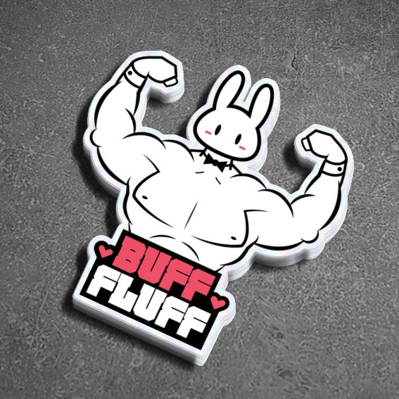 Buff Fluff (Holographic/ Matte Sticker)