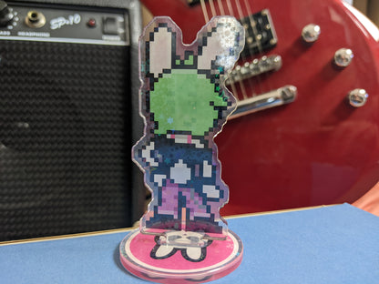 Pepper the Rockin' Rabbit Pixel Acrylic Standee