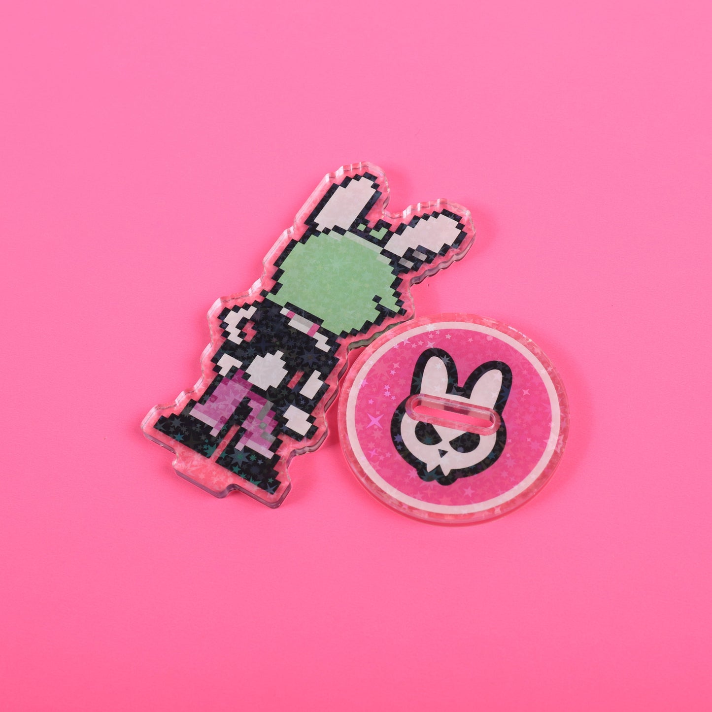 Pepper the Rockin' Rabbit Pixel Acrylic Standee